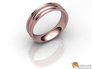 Women's Designer 18ct. Rose Gold Court Wedding Ring-D10733-0401-000L