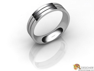 Men's Designer 18ct. White Gold Flat-Court Wedding Ring-D10734-0501-000G