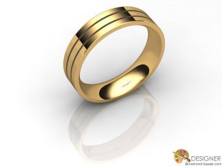 Men's Designer 18ct. Yellow Gold Flat-Court Wedding Ring-D10734-1801-000G