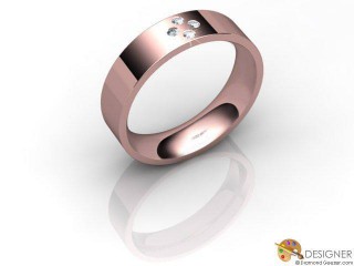 Women's Diamond 18ct. Rose Gold Flat-Court Wedding Ring-D10735-0401-004L