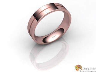 Men's Designer 18ct. Rose Gold Flat-Court Wedding Ring-D10736-0403-000G