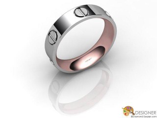 Men's Designer 18ct. White and Rose Gold Court Wedding Ring-D10751-2401-000G