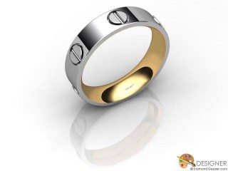 Men's Designer 18ct. Yellow and White Gold Court Wedding Ring-D10751-2801-000G