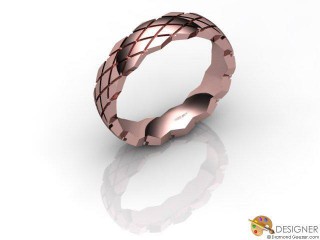 Women's Designer 18ct. Rose Gold Court Wedding Ring-D10803-0401-000L