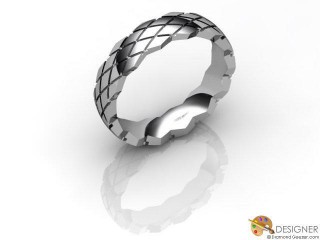 Men's Designer 18ct. White Gold Court Wedding Ring-D10803-0501-000G
