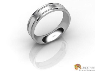 Men's Designer Platinum Flat-Court Wedding Ring-D10825-0103-000G