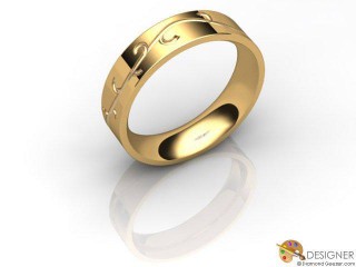 Men's Celtic Style 18ct. Yellow Gold Court Wedding Ring-D10828-1801-000G