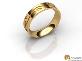 Women's Celtic Style 18ct. Yellow Gold Court Wedding Ring-D10830-1801-000L