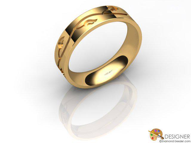 Women's Celtic Style 18ct. Yellow Gold Court Wedding Ring