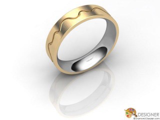 Men's Designer 18ct. Yellow and White Gold Court Wedding Ring-D10831-2803-000G