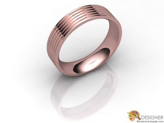 Men's Designer 18ct. Rose Gold Flat-Court Wedding Ring-D10841-0401-000G
