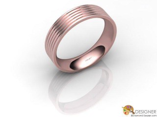 Men's Designer 18ct. Rose Gold Flat-Court Wedding Ring-D10841-0403-000G