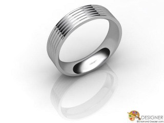 Men's Designer 18ct. White Gold Flat-Court Wedding Ring-D10841-0501-000G