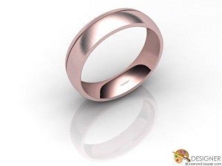 Women's Designer 18ct. Rose Gold Court Wedding Ring-D10855-0403-000L