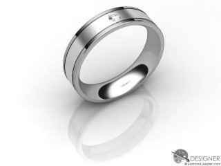 Men's Designer 18ct. White Gold Flat-Court Wedding Ring-D10861-0503-000G