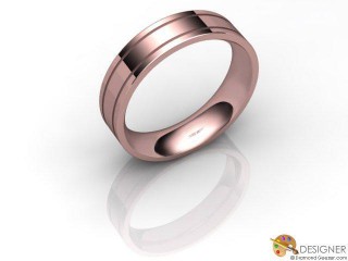 Men's Designer 18ct. Rose Gold Flat-Court Wedding Ring-D10869-0401-000G