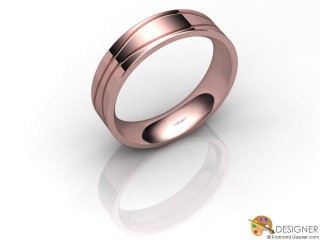 Women's Designer 18ct. Rose Gold Court Wedding Ring-D10873-0401-000L