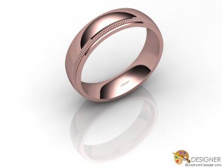 Women's Designer 18ct. Rose Gold Court Wedding Ring-D10877-0401-000L