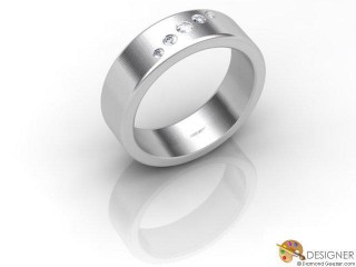 Men's Diamond Platinum Flat-Court Wedding Ring-D10897-0103-005G