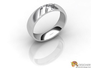 Men's Diamond 18ct. White Gold Court Wedding Ring-D10904-0503-003G