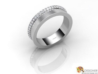 Women's Diamond Platinum Court Wedding Ring-D10906-0103-050L