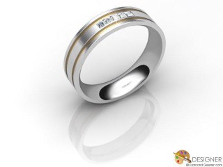 Men's Diamond 18ct. Yellow and White Gold Court Wedding Ring-D10915-2803-005G