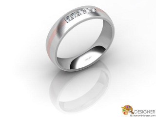 Men's Diamond 18ct. White and Rose Gold Court Wedding Ring-D10916-2403-005G
