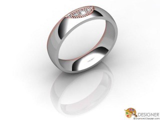 Men's Diamond 18ct. White and Rose Gold Court Wedding Ring-D10921-2401-005G