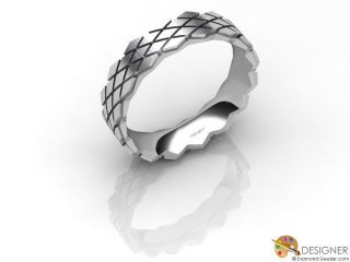 Men's Designer 18ct. White Gold Court Wedding Ring-D10925-0503-000G