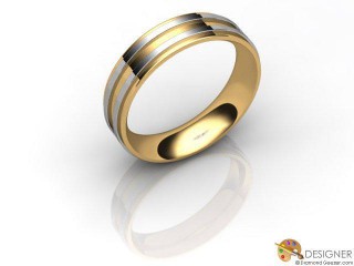 Men's Designer 18ct. Yellow and White Gold Court Wedding Ring-D10933-2801-000G