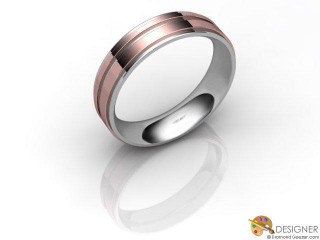 Men's Designer 18ct. White and Rose Gold Court Wedding Ring-D10935-2401-000G