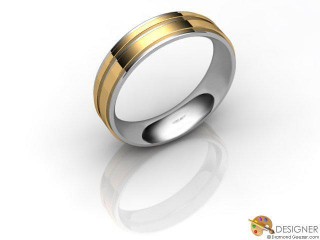 Men's Designer 18ct. Yellow and White Gold Court Wedding Ring-D10935-2801-000G