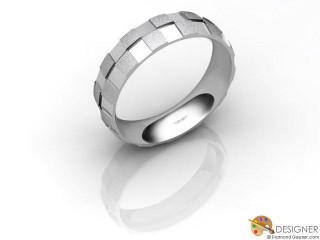 Men's Designer 18ct. White Gold Court Wedding Ring-D10936-0503-000G