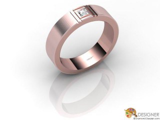 Men's Diamond 18ct. Rose Gold Flat-Court Wedding Ring-D10939-0403-001G