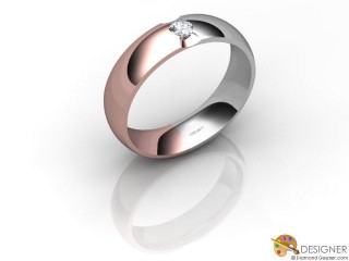 Men's Diamond 18ct. White and Rose Gold Court Wedding Ring-D10968-2401-001G