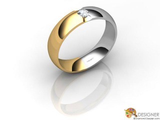 Men's Diamond 18ct. Yellow and White Gold Court Wedding Ring-D10968-2801-001G