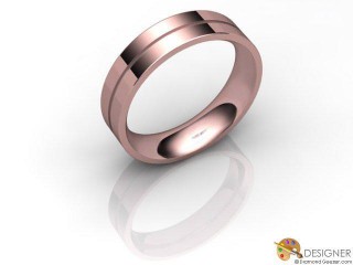 Men's Designer 18ct. Rose Gold Flat-Court Wedding Ring-D10972-0401-000G