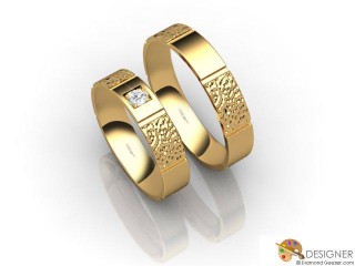His and Hers Matching Set 18ct. Yellow Gold Flat-Court Wedding Ring-D20108-1808-001P