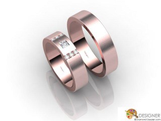 His and Hers Matching Set 18ct. Rose Gold Flat-Court Wedding Ring-D20110-0403-007P