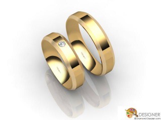 His and Hers Matching Set 18ct. Yellow Gold Flat-Court Wedding Ring-D20126-1803-001P