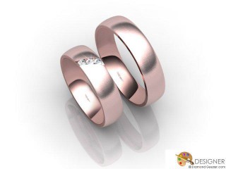 His and Hers Matching Set 18ct. Rose Gold Court Wedding Ring-D20134-0401-003P
