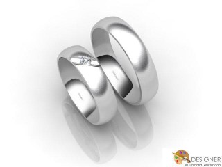 His and Hers Matching Set Platinum Court Wedding Ring-D20143-0103-001P