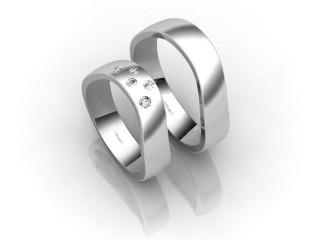 His and Hers Matching Set Platinum Court Wedding Ring-D20151-0101-005P