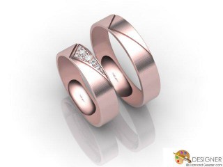His and Hers Matching Set 18ct. Rose Gold Court Wedding Ring-D20156-0401-007P