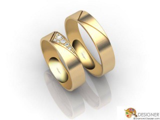 His and Hers Matching Set 18ct. Yellow Gold Court Wedding Ring-D20156-1801-007P