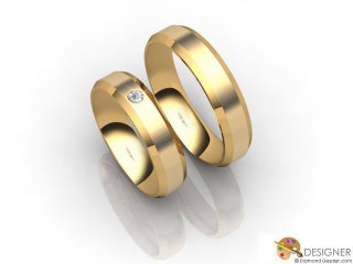 His and Hers Matching Set 18ct. Yellow Gold Flat-Court Wedding Ring-D20162-1803-001P