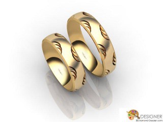 His and Hers Matching Set 18ct. Yellow Gold Court Wedding Ring-D20174-1803-000P