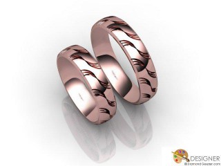 His and Hers Matching Set 18ct. Rose Gold Court Wedding Ring-D20175-0401-000P