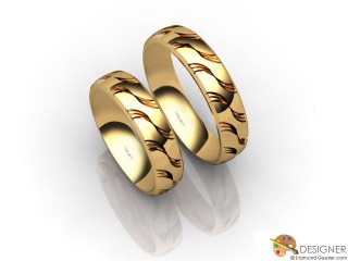 His and Hers Matching Set 18ct. Yellow Gold Court Wedding Ring-D20175-1801-000P