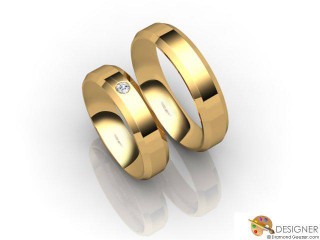His and Hers Matching Set 18ct. Yellow Gold Flat-Court Wedding Ring-D20398-1801-001P